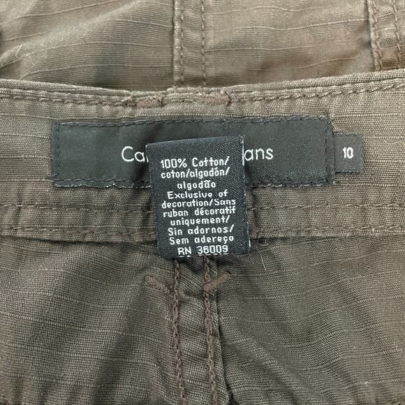 Cargo Mini Skirt Size 10 Brown Tie Belt Cotton Y2K Fairy Grunge Gorp Core Casual - Picture 9 of 11